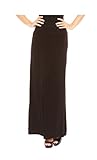 Red Hanger Women's Stylish Solid Long Maxi Skirt - Made In USA, Black-1X