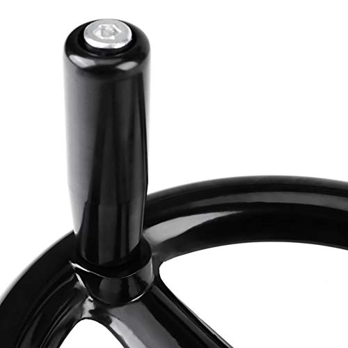 MLMLH Lathe Hand Wheel - 1pc Black 3-Spoke Plastic Hand Wheel with Revolving Handle for Milling Machine