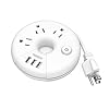 Travel Power Strip, NTONPOWER 3 Outlets 3 USB Portable Desktop Charging Station Short Extension Cord 15 inches for…
