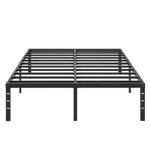 OSLIFE Base Cama Matrimonial，18 Pulgadas de Altura ，Espacio de Almacenamiento Debajo de la Cama, Hierro Metálico Camas，Fácil de Montar, con Gran Capacidad de Carga(135x190CM/53.15x74.8 Pulgadas)
