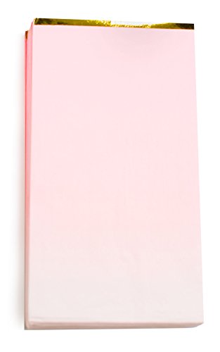 Sugar & Cloth Rectangle Paper Dinner Napkins, Pink Ombre with Gold Edge, 32 Count