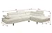 Poundex 2 Pieces Faux Leather Sectional Right Chaise Sofa, Assorted in White