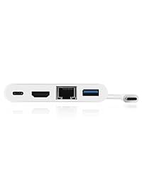 TNP Adaptador de USB tipo C   USB 3.1, tipo C, reversible (USB C). Cable conector macho Cable adaptador convertidor hembra para Laptop Apple MacBook de 12 pulgadas., Blanco