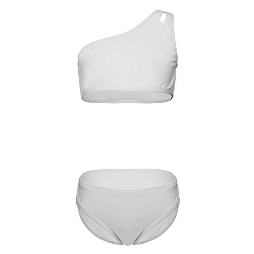 Dayu Girl's Bikini Set One Shoulder Two Piece Swimsuit Bathing Suit