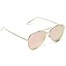 WearMe Pro - Flat Lens Mirrored Metal Frame Aviator Sunglasses