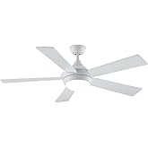 Fanimation Celano V2 5 Blade Ceiling Fan 52 Inches Wide with Matte White Finish and Matte White Blades