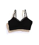 Coobie Women's Strappy V-Neck w/Lace 3-Pack Neutrals Black/White/Light Nude Bra