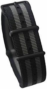 Watch Aficionado 24 - Watch Bands Straps - Choice Of Color 20mm Premium Heavy Duty Durable Ballistic NATO Nylon James Bonds Style Straps (Black Grey (PVD), 20mm)
