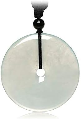 Qiulv Round Nephrite Pendant Natural White Stone Lovely Necklace Genuine circular Jade Pendant Man Jewelry Wedding for Lover Friend