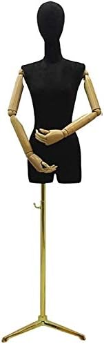 マネキン トルソー ボディハンガー 女性 組み立ても簡単 プロの女性のマネキンの服用マーカーダミーソリッドウッドアームショップ窓屋の小道具服屋のダミーゴールデンベース Gui9141 Color 4