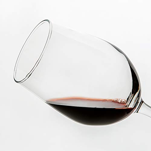 [12 Ounce Set of 8] Classic Red/White Wine Glasses Lead-Free Stemware for Party - Thumbnail 2
