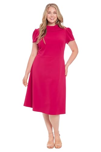 London Times Women's Dresses Women's Elegant A-Line Short Sleeve Dress - High C…
