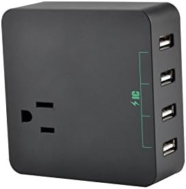 Power Strip with USB,AugustDirect 1 AC Outlet 4 USB Ports Charging Station for Kindle Fire iPhone 5s/se/6/6s plus/7/7 plus iPad Air Mini Samsung Galaxy s7/s6 with 6ft Separable Cord