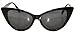 Women's Vintage Cat Eye Smoke Lens Sunglasses Black Frame