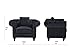 Classic Scroll Arm Large Velvet Living Room Chesterfield Accent Chair (Black)
