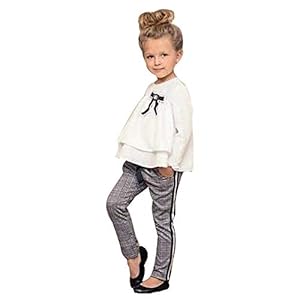 baohooya Babyoverall voor meisjes, 2-6 jaar, 2-delig, van katoen, T-shirt met strik en broek, set warm, lange mouwen…