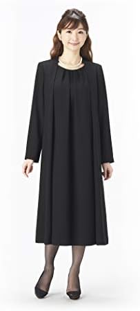 (モノワール) MONOIR 喪服 レディース 礼服 ブラックフォーマル ワンピース オールシーズン P04-40101 ブラック 濃染加工