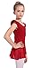DANSHOW Girls’ Ballet Dance Leotards with Flutter Sleeve Petal Skirt and Bowknot Back