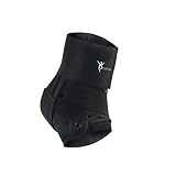 fitplus, Premium Ankle Brace Support - Breathable Lace Up Adjustable Compression Support - Provides Relief and Support for Sprains, Strains, Arthritis, (Medium) Black