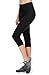 VIV Collection Solid Brushed Capris Yoga Waistband (Black, Plus)
