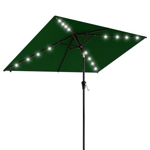 AreShark 6.5' x 10' Rectangular Patio Umbrella Dark Green
