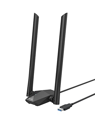 BrosTrend 1800Mbps USB WiFi Antenna for PC, USB WiFi 6 Adapter Long Range Dual Band 5GHz(1201Mbps) and 2.4GHz (574Mbps) 802.11ax Wireless Wi-Fi Receiver with USB3.0, Only for Windows 11/10