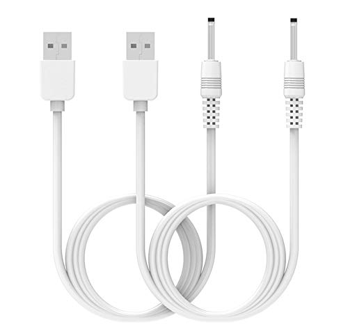 (2-Pack) Replacement USB DC Chargers Compatible with Huion P80/GT-P80/PF150/PE330/Q11K V1/GT 185/H610 Pro/GAOMON PD1560/UGEE M708/2150 Graphics Pen Charger, 2.0mm Barrel Jack Tablet Pen Charging Cable