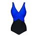 Zmart Women Plus Size Retro 50s V Neck Monokini One Piece Beachwear Swimming Suit