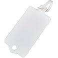 100pcs Reusable Blank Plastic Tags Ties Key Tags 1.45"*2.48" Serrated Tension Sealing Strap with Large Label Plastic Tie Mark Label Waterproof Hang Sign Write on Tag (White, 100pcs)