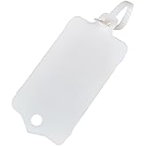 100pcs Reusable Blank Plastic Tags Ties Key Tags 1.45"*2.48" Serrated Tension Sealing Strap with Large Label Plastic Tie Mark Label Waterproof Hang Sign Write on Tag (White, 100pcs)