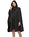 Buauty Unisex Rain Poncho Cape Riancoats Cloak Lightweight Waterproof Breathable Black