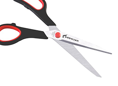 Left Handed Office Scissors Sewing Fabric Scissors Sharp Shears Titanium Blades with Comfort Grip and Durable Design, 3 scissors set - small, medium and large …