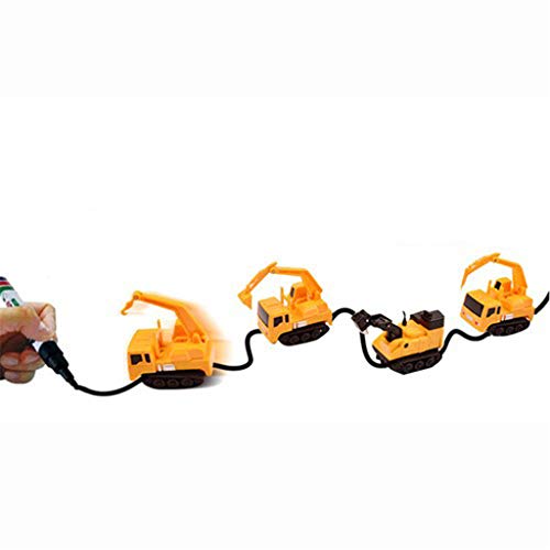 Fiaya Newfashioned Kids Children Magic Inductive Construction Excavator Truck Follows Black Pen Line Engineering Car Toy Gifts (C)