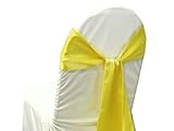 10 New Satin Chair Sashes Bows Ties - Wedding Decorations - Yellow
