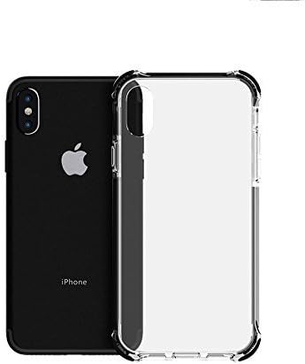Apple iPhone X Hybrid TPU Military Grade Ultra Thin Slim Fit Black Edge Plastic Rubber Silicon Case Heavy Duty Protection with Air Cushion TPU Shock Absorption Hard Protect Case, Bumper Cushion Cover