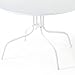 Crosley Furniture Griffith Retro Metal Round Outdoor Dining Table with Umbrella Hole for Outside Patio, Alabaster White