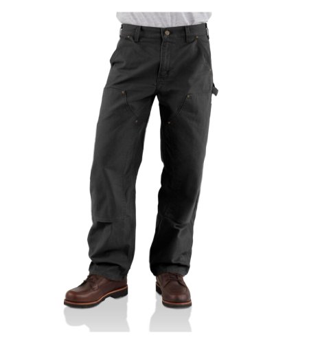 Carhartt Men's Loose Straight Washed Duck Double-Front Dungaree, Black, W33 x L…