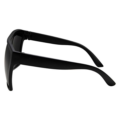 grinderPUNCH All Black Limo Dark Rectangular Flat Top Mob Oversized Sunglasses