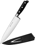 Utopia Kitchen Chef Knife 8 Inches Cooking Knife Carbon Stainless Steel Kitchen Knife with Sheath and Ergonomic Handle - Chopping Knife for Professional Use