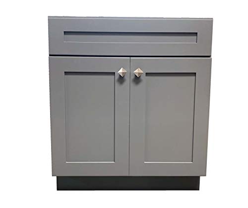 36" Wide x 21" Deep New Grey Shaker Single-Sink Bathroom Vanity Base Cabinet GS-V3621