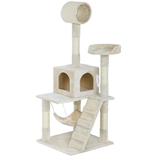 Cat Tree Scratcher Play House Condo Furniture Bed Post Pet House (Beige 57″)