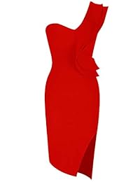 UONBOX vestido de vendaje a la moda, sin mangas, hasta la rodilla, para dama