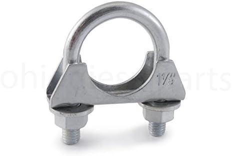 Ohio Diesel PartsHeavy Duty Muffler/Exhaust Clamp 1-1/8" Inch - Saddle Style with U-Bolt -Zinc (1-Pack)