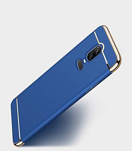 Vaku ® OnePlus 6 Ling Series Ultra-Thin Metal Electroplating Splicing PC Back Cover-Blue