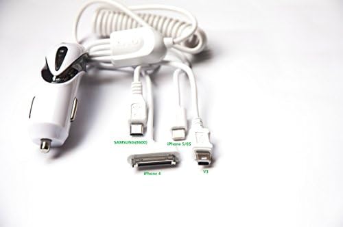 [iPhone Car Charger + 4 in 1 Apple MFi Certified Lightning Cable] Aoleaky 2 Amp Dual USB adapter For iPhone 4/4S/5/5C/5S/6/6 plus/6s/6s plus,Samsung Galaxy and More Android Devices (White)
