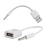 MonkeyJack USB 2.0 Charger Interface Male to 3.5mm Jack Audio Male Adapter Cable + 3.5MM AUX Male to USB 2.0 Female Converter Cable Car Speaker Audio Converter Data Transfer Line