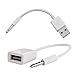 MonkeyJack USB 2.0 Charger Interface Male to 3.5mm Jack Audio Male Adapter Cable + 3.5MM AUX Male to USB 2.0 Female Converter Cable Car Speaker Audio Converter Data Transfer Line