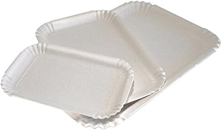Vassoio In Cartone Bianco Effe2cart 30x40 Cm - Per Pasta E Dolci, Confezione Da 100 Pezzi