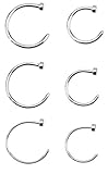 18G - 22G Surgical Steel Basic Body Piercing Hoop Nose Ring