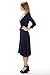 Auditions Women's Wrap Dress A Line Fit and Flare 3/4 Sleeve V Neckline Dress (S, Navy)